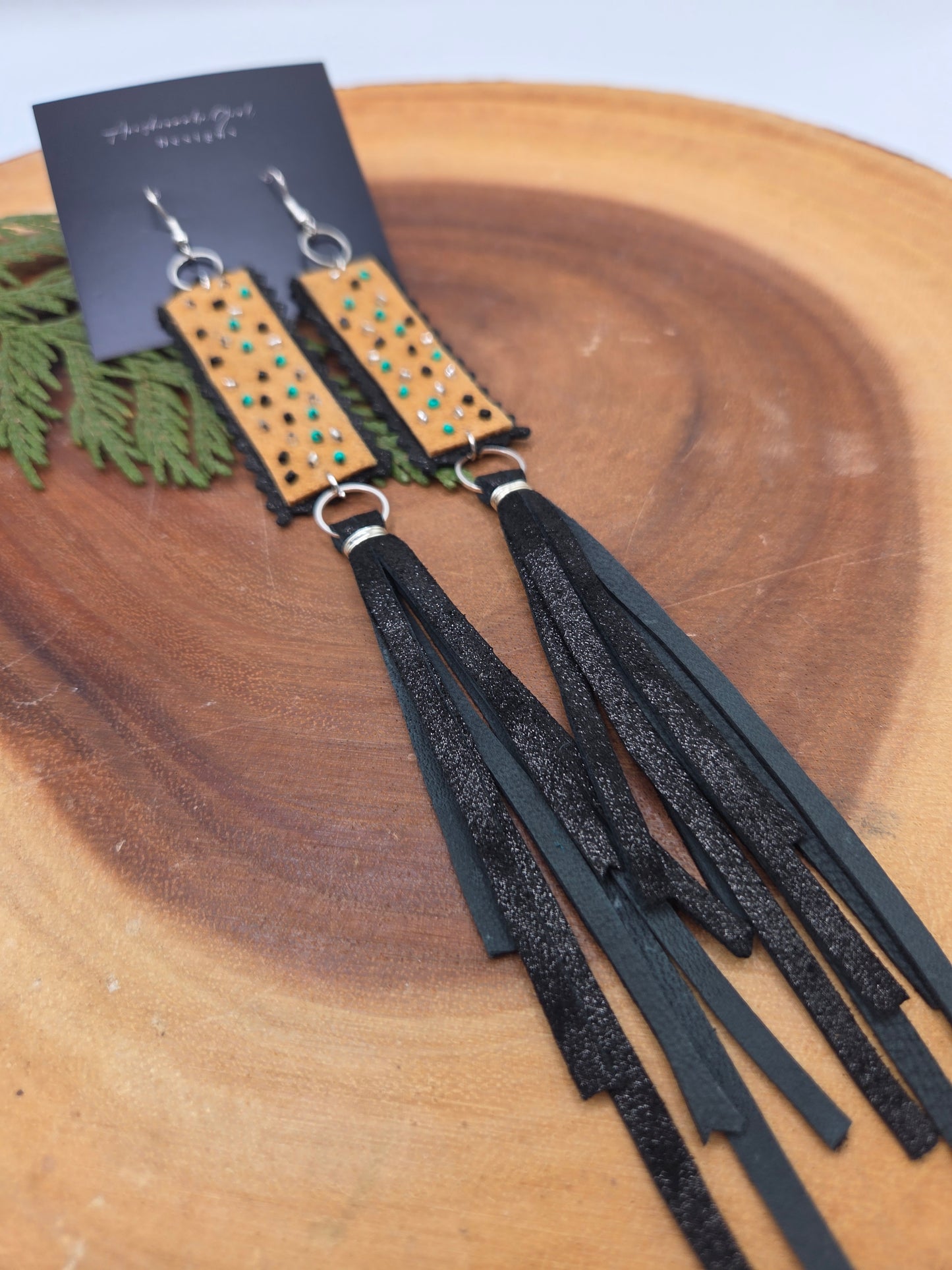 Beaded Smoked Moosehide with Tassels