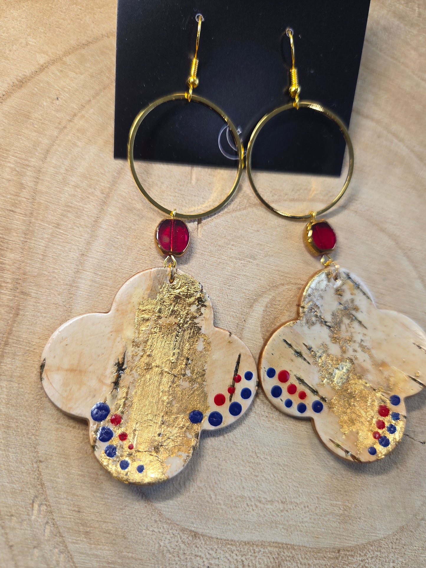 Birchbark Floral Drop Earrings